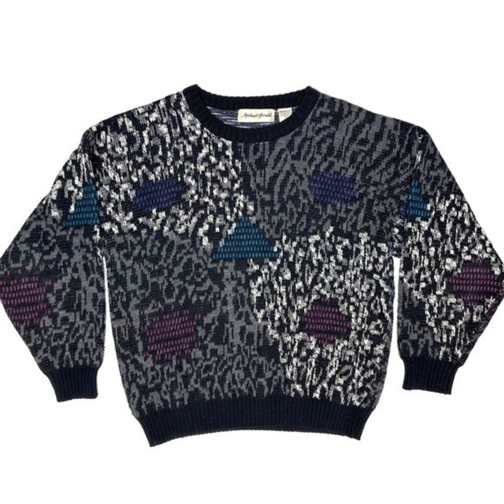 Vintage Michael Gerald 80s 90s Retro Knit Sweater Cobain Size Large